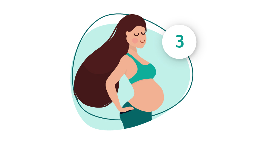 Visual van vrouw in het derde trimester