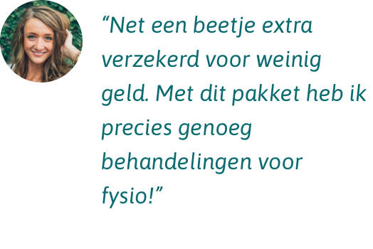 VGZ Aanvullend Instap Net een beetje extra verzekerd voor weinig geld. Met dit pakket heb ik precies genoeg behandelingen voor fysio!